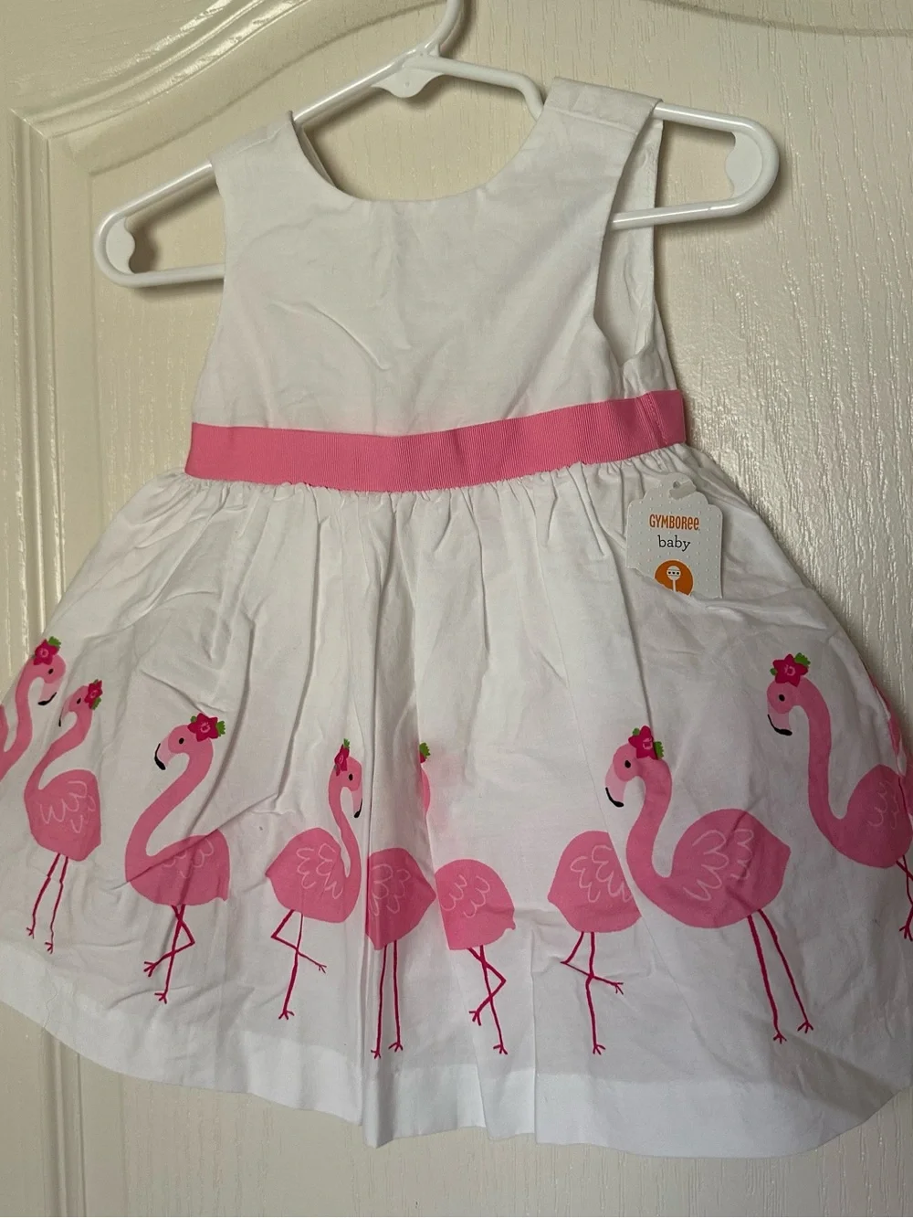 Gymboree Baby Flamingo Dress NWT Pink White Summer Sundress